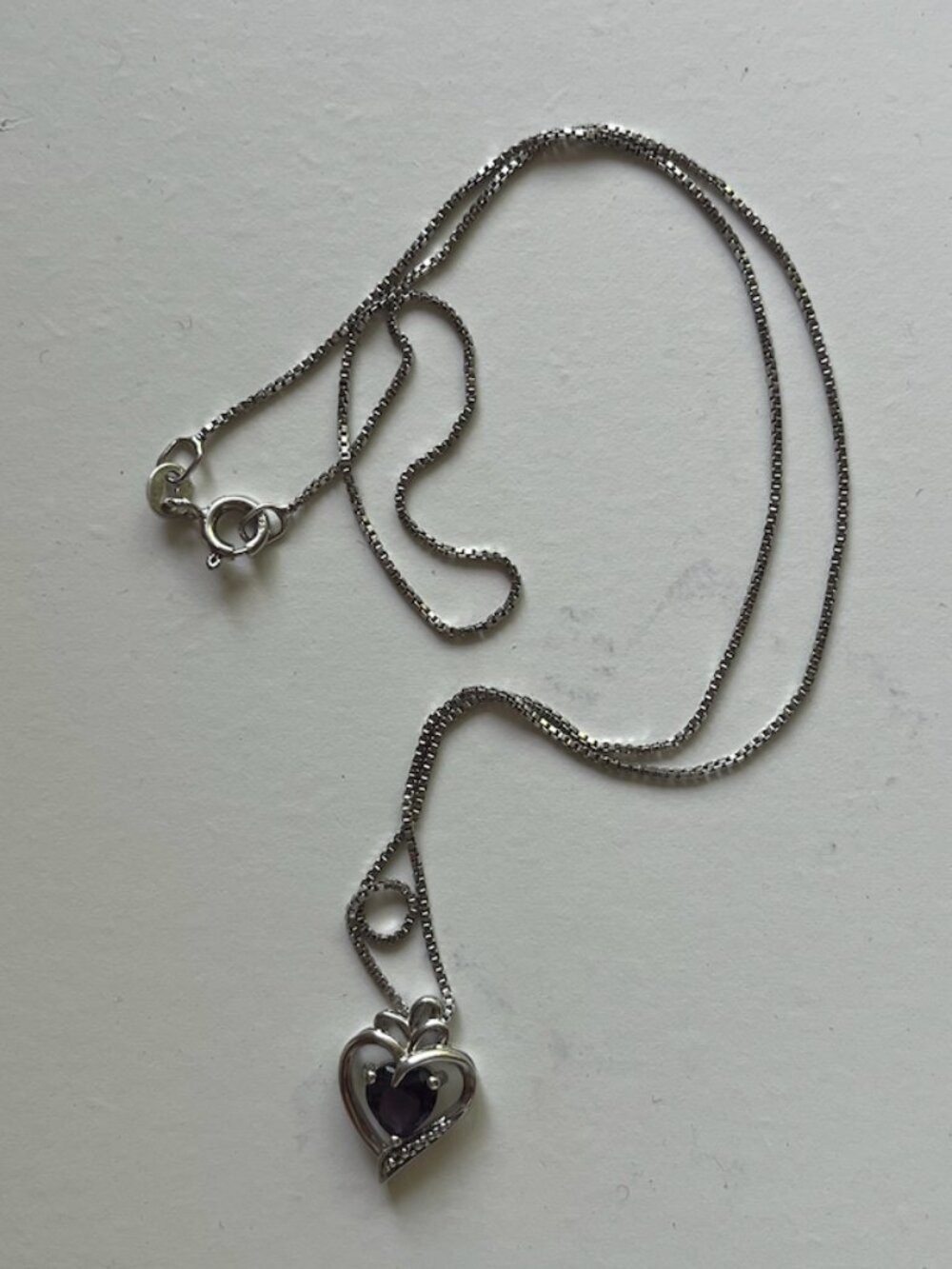 Amethyst Heart Necklace